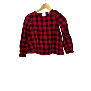 GIRLS MAX STUDIO Red & Black Plaid Long Sleeve Top M 7/8